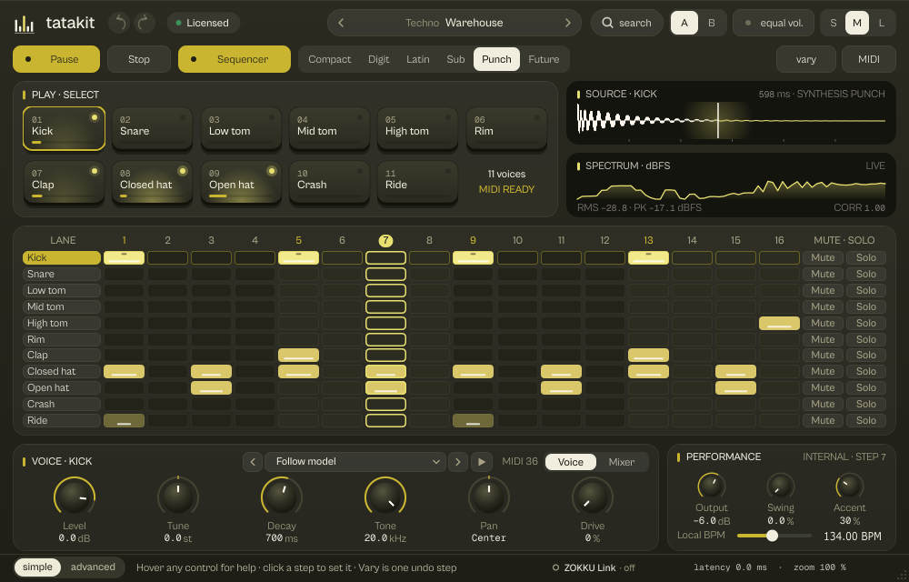 tatakit in the Studio (M) view, 1000 by 640